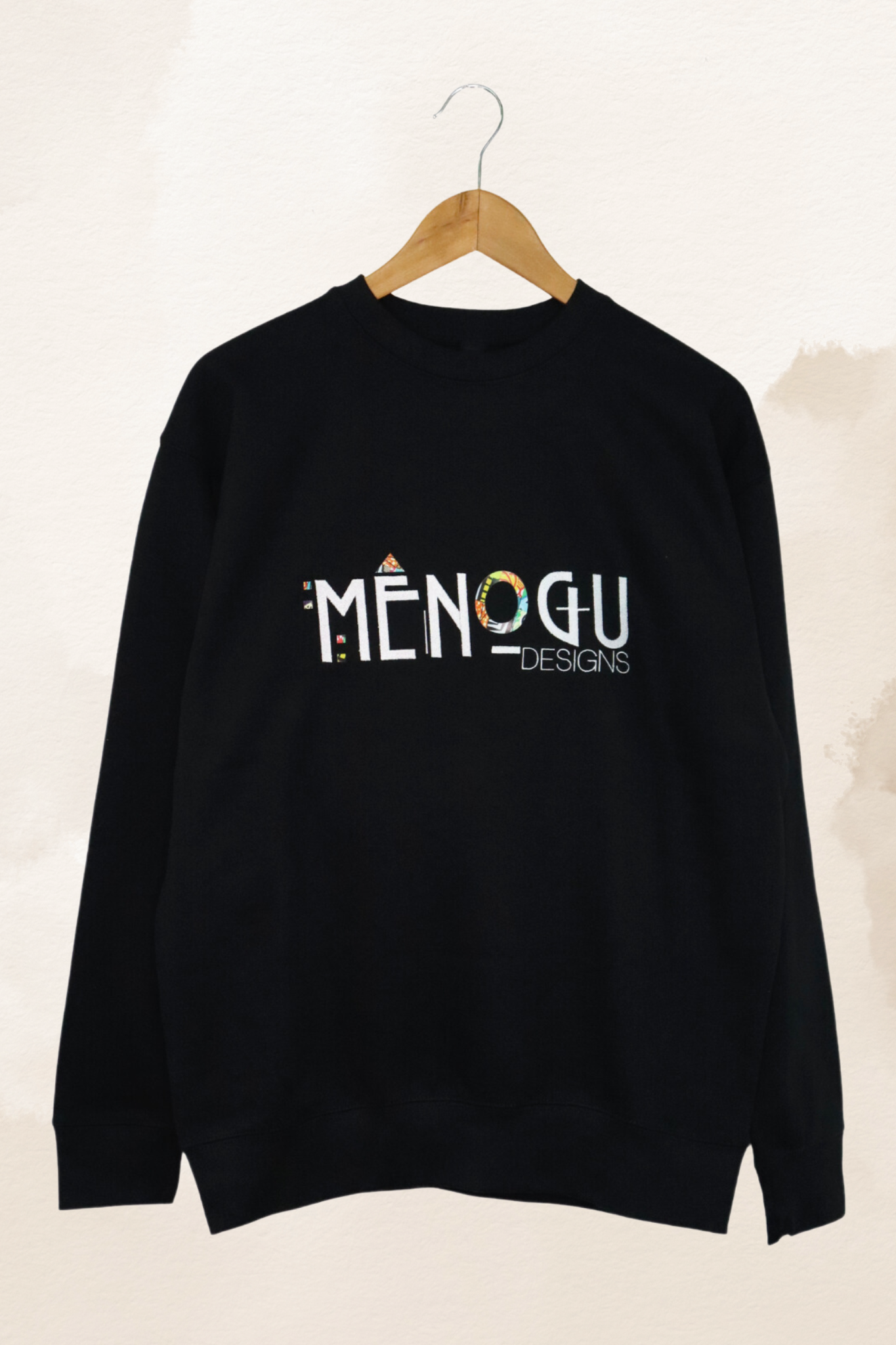 Black Crewneck Menogu logo Sweatshirt