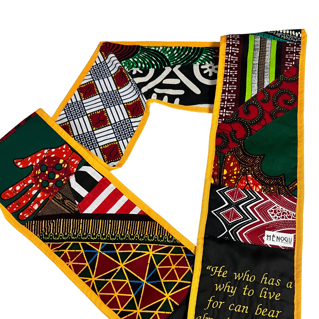 African print graduation sash